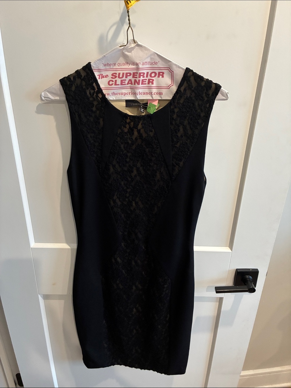 Robert Rodriguez Black Lace-Panel Mini Dress